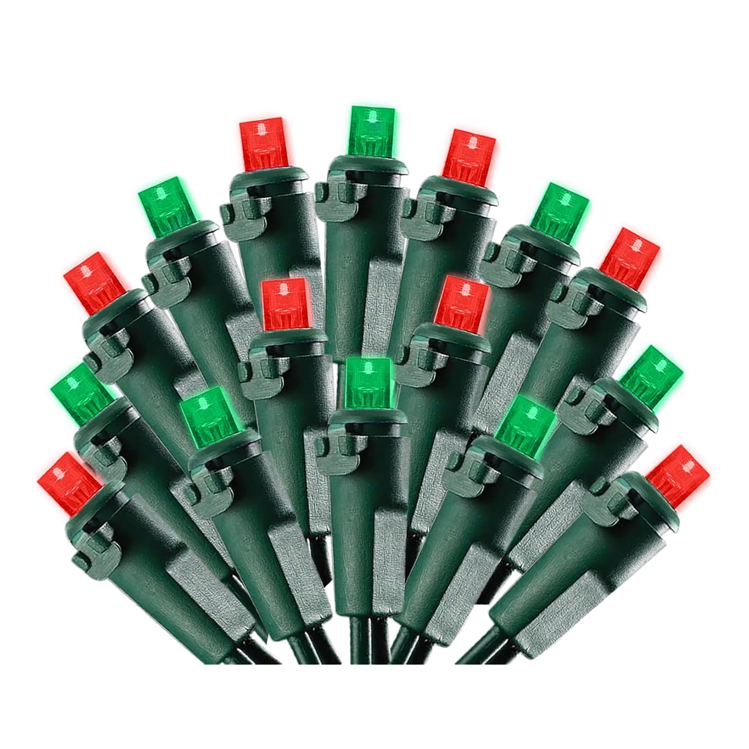 Red And Green Led Christmas Lights - 100 Count Wide Angle Mini Led Red And Green Christmas Tree Lights With Green Wire -