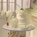 20Pcs White Hydrangea Artificial Flowers, Ivory Faux Hydrangea Flowers, Silk Flowers Heads With Stems, Fake Hydrangeas For Home Decor Wedding Party Centerpieces Diy Floral Arrangements
