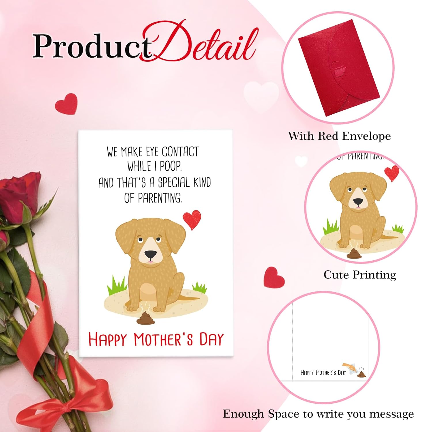Funny Mothers Day Card - 5.5X8'' Happy Mother'S Day Card For Dog Moms Fur Mom Mothers Day Gifts Humorous With Envelope For Women