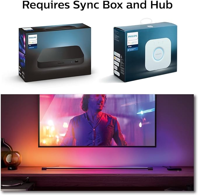 Philips Hue Large Smart Light Tube Black White and Color Ambiance LED Light Bar TV Sync