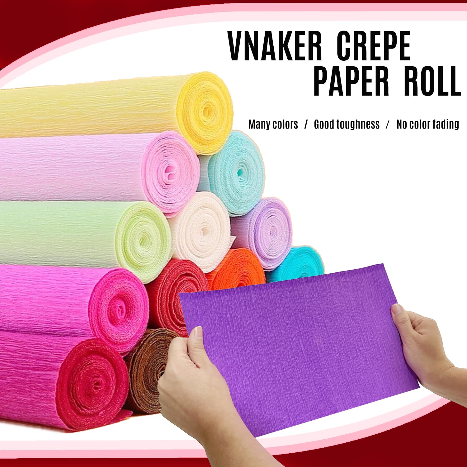 Red Crepe Paper Rolls, 17 Inch X 98 Inch, 3 Rolls - Heavy Duty, For Flowers, Mother'S Day, Valentine'S Day, Birthdays, Weddings, Diy