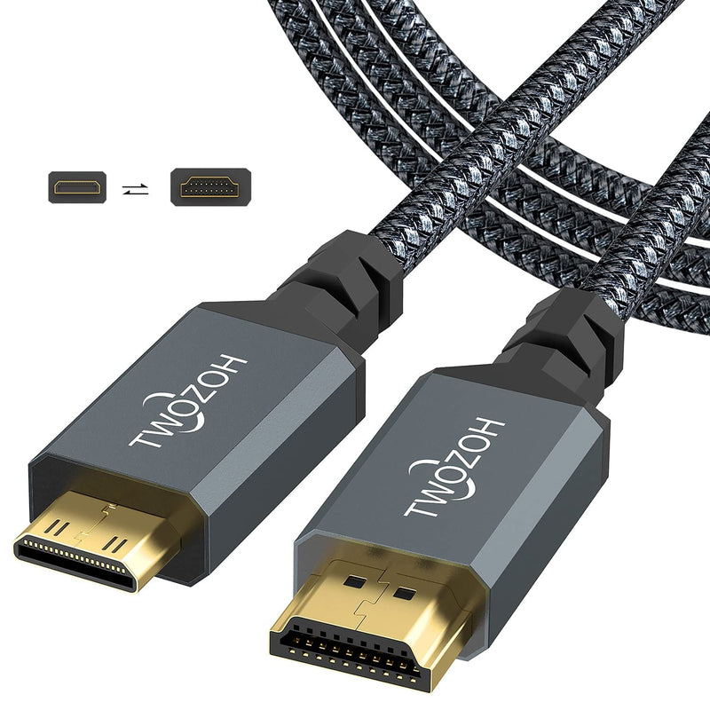 Mini Hdmi To Hdmi Cable 25Ft, High-Speed Hdmi To Mini Hdmi Braided Cord Suppor