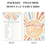 Sunshine Fill In Baby Shower Game Cards - Here Comes The Son - The Price Is Right Game For Boys - Baby Announcement Gender Reveal Baby Shower Party Activities For New Parents To Be - A04