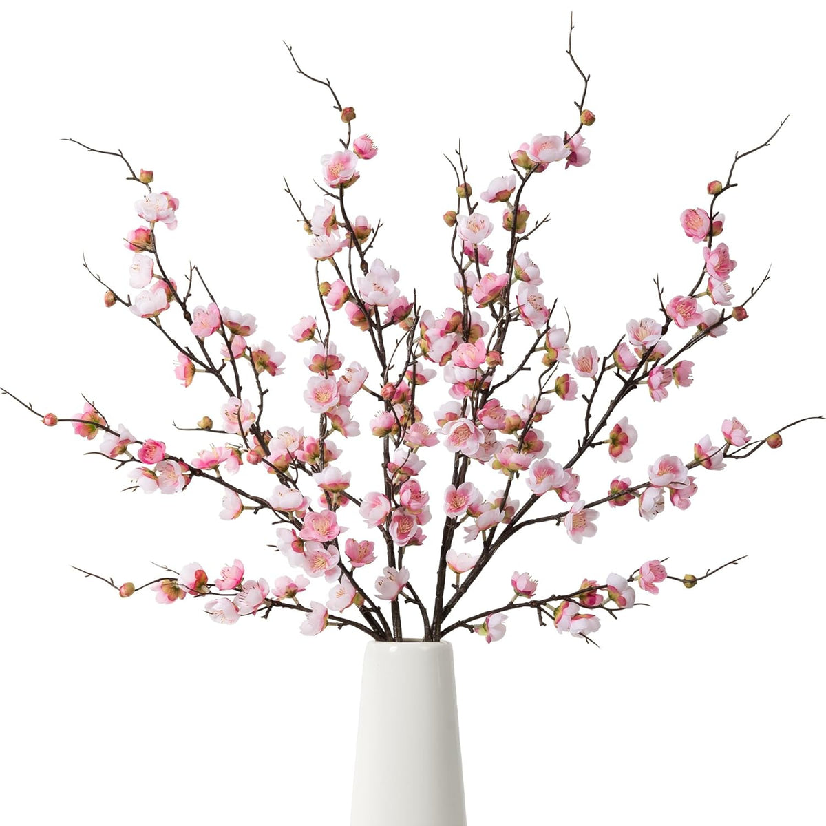 4 Pcs Cherry Blossom Branches Artificial Flowers For Spring Decor, 40 Inch Realistic Faux Flowers Long Stem Cherry Blossom For Indoor Home Wedding Party Table Centerpiece (Pink)