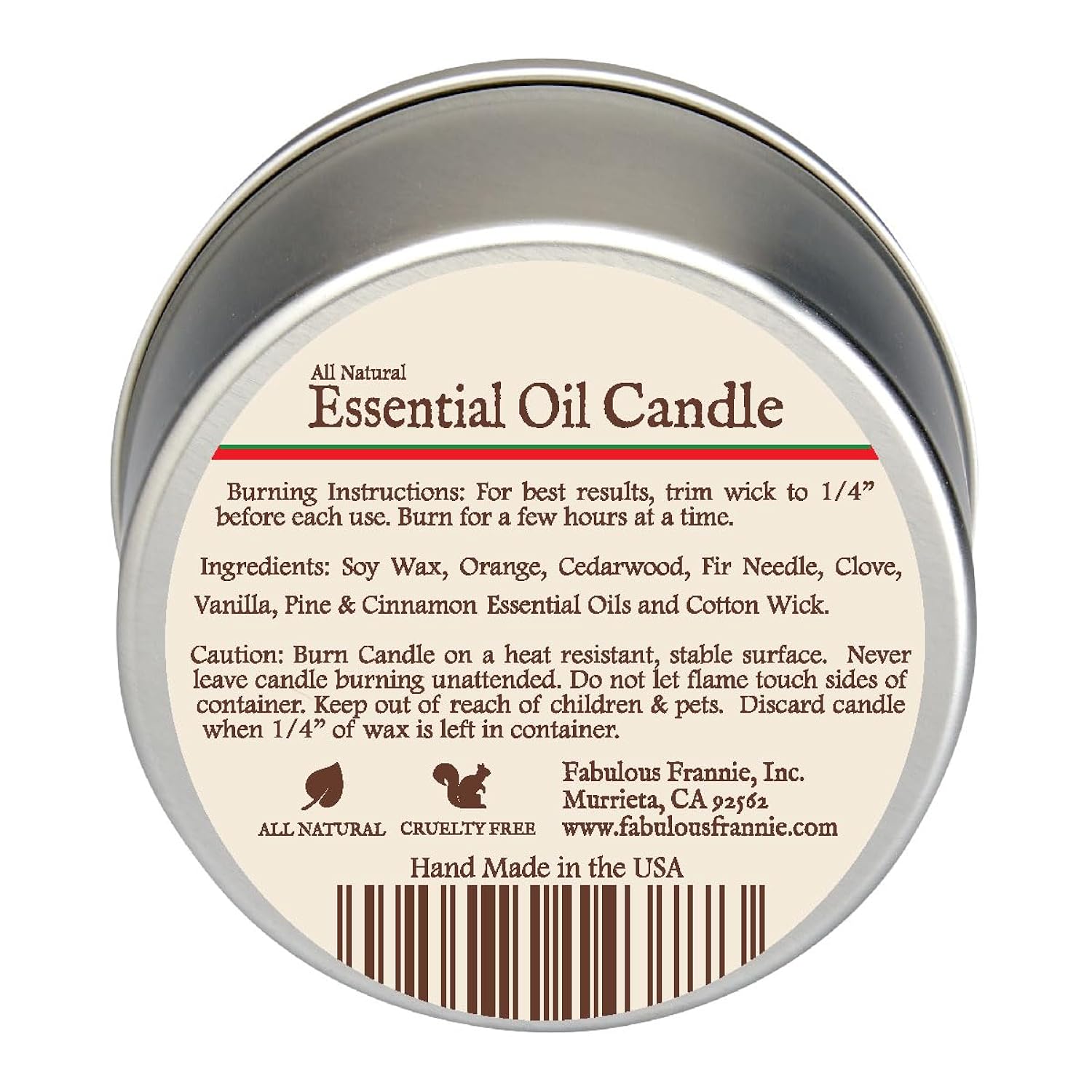 Christmas Wreath Aromatherapy All-Natural Soy Candles Cotton Wick High Pure Essential Oil Scent 40 Hours Burn Time Gift For Women & Men 6 Ounce (Pack Of 1)