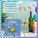 Grandma Birthday Card - Cute Frog - Happy Birthday Card For Grandma From Grandson Granddaughter, 5.7 Inch Mothers Day Greeting Cards