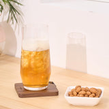 North American Black Walnut Wood Coasters For Drinks, 4 Pc. Set, Wooden Farmhouse Square Drink Coaster With Hook For Coffee Table