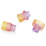 Taper Glass Candlestick Holders Tealight Candle Holders For Table Centerpieces, Wedding Decor And Dinner Party (6 Pcs, Purple-Pink-Yellow)