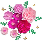 Giant Paper Flowers Decoration For Wall 3D Artificial Flowers Wedding Backdrop Handcrafted Rose For Baby Shower Bridal Shower Nursery Wall