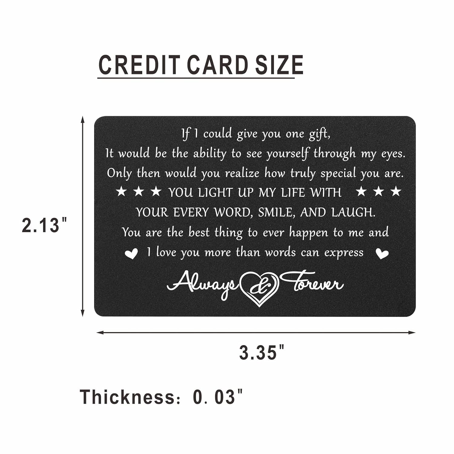 Couples Gifts Engagement Card - Love You Cards Unique For Fathers Day Christmas Valentines Birthday, If I Could Give You One Gift Wallet Card