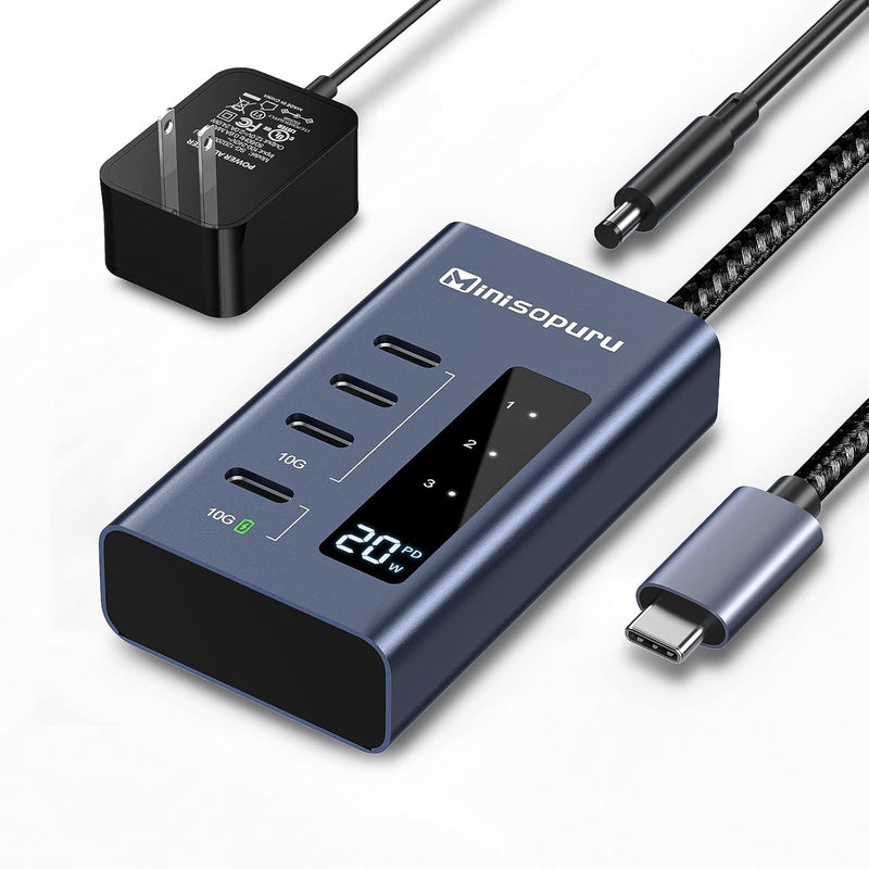 Powered Usb C Hub, 10Gbps Usb-C Hub 4 Ports Support Data & Smart Charging(Not