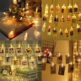 Photo Clip String Lights Led Battery Operated Starry Fairy Copper String Lights With Clips Warm White For Pictures Bedro