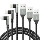 3 Pack 6FT Right Angle Lightning Fast Charging Cable for iPhone iPad
