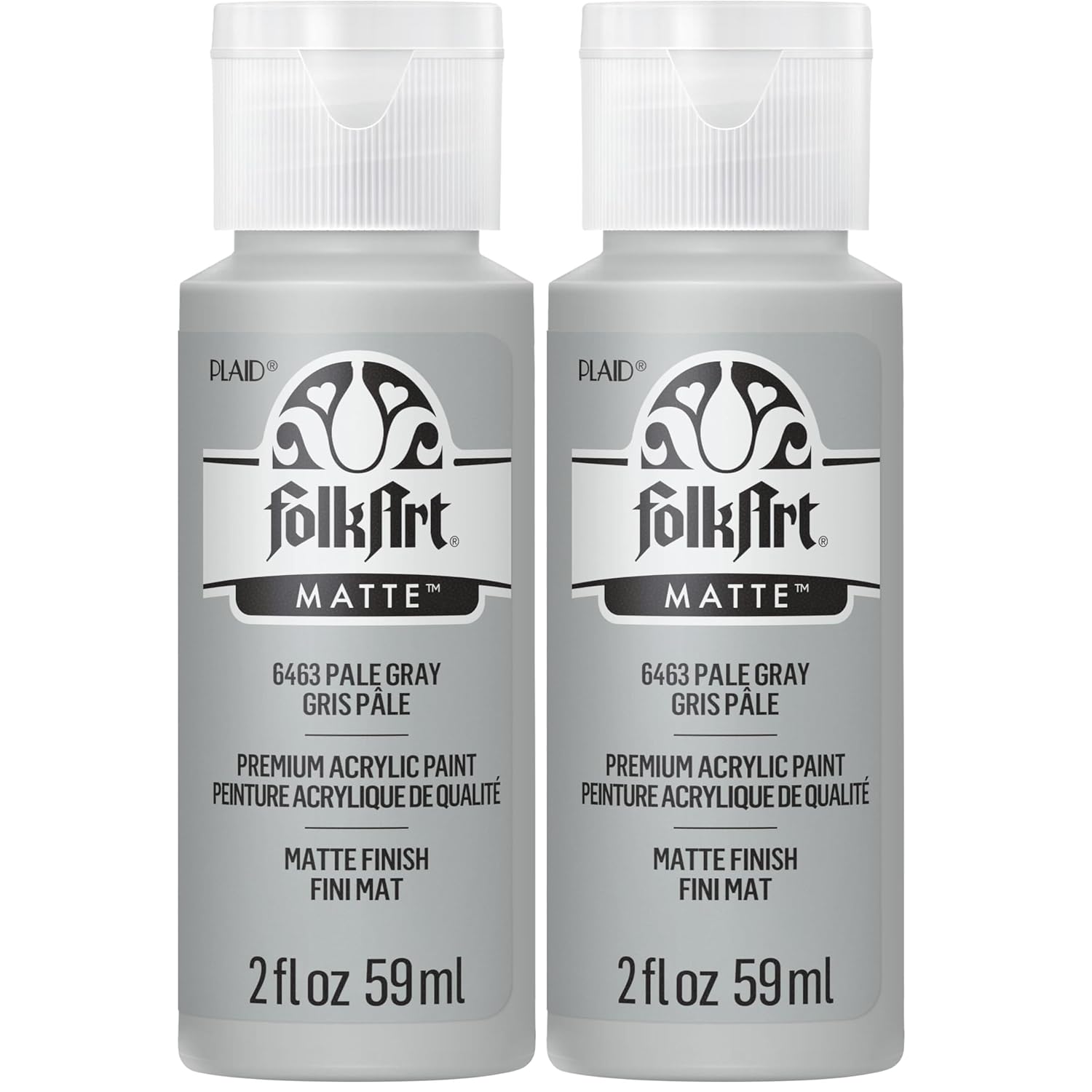 FolkArt Acrylic Paint in Assorted Colors (2 oz), Pale Gray (Pack of 2)