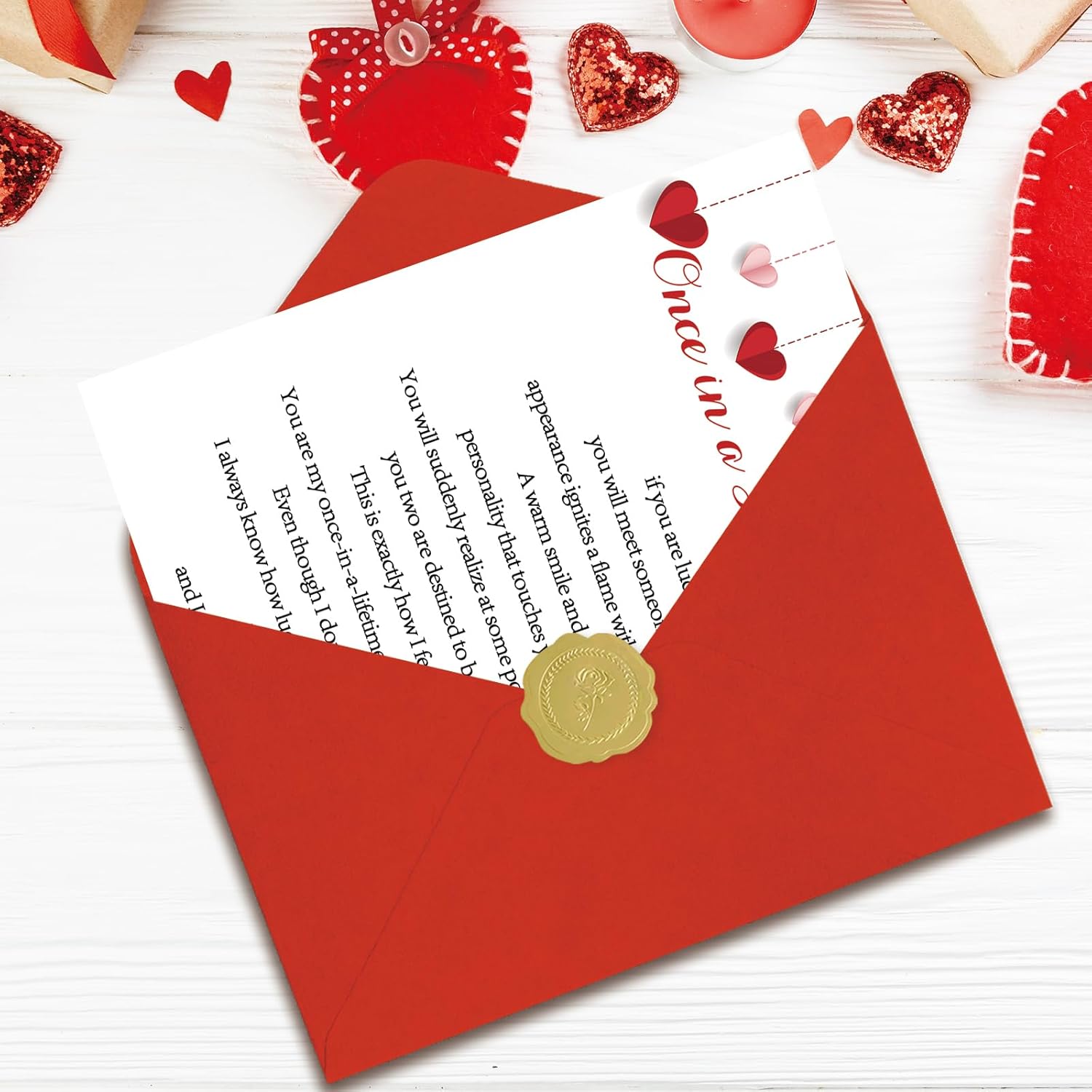 Romantic Valentine'S Day Card With Envelope, Happy Valentine'S Day Gifts For Husband, Wife, Girlfriend, Boyfriend