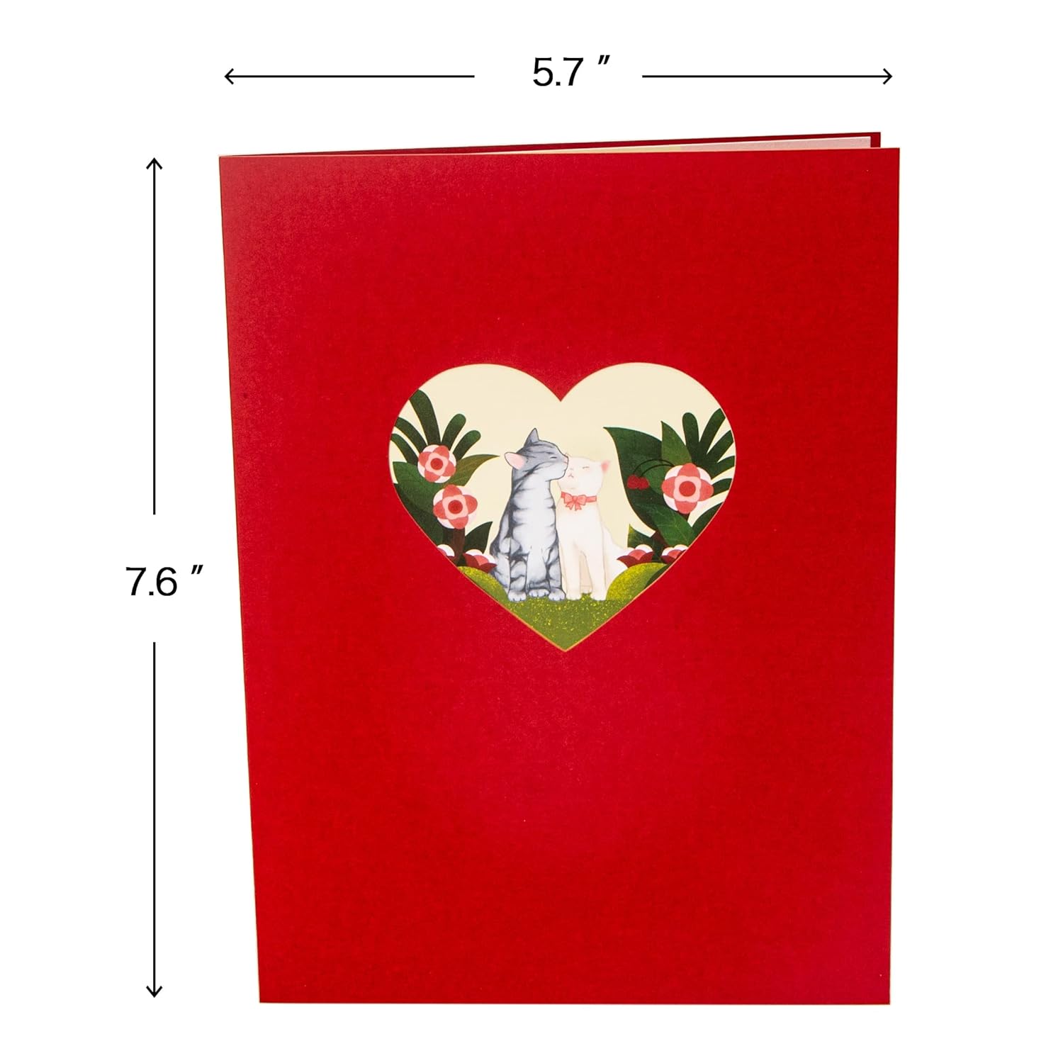 Cat Pop Up Card For All Occasion, Anniversary Card, Birthday, Valentines Day Card, Romantic Love Card For Him Her Husband Wife Couple Parents Boyfriend Girlfriend, With Envelope