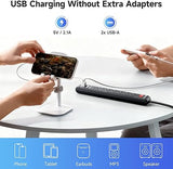 2 Pack 6 Outlet Surge Protector Power Strip with USB Ports 8FT Extension Cord Black