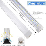 10 Pack 8FT LED Shop Light Fixtures 72W 9500LM 6500K V Shape Plug and Play Garage Lights