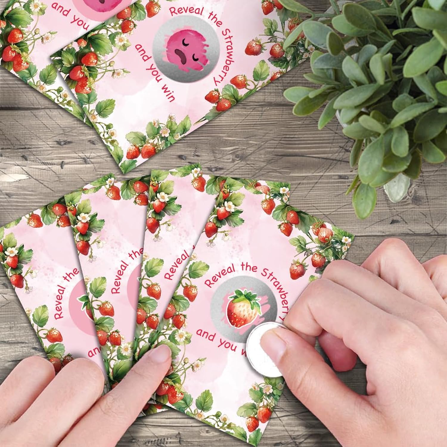 50 Pack Reveal The Strawberry Theme Scratch Off Game, Scratch Card For Strawberry Baby Shower Decorations, Pink Wedding Activity, Gender Neutral Party Favor, Birthday Party Game