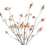 4 Pcs Artificial Greenery Stems Plants 35.4" Faux Branches For Vase Filler Fake Ficus Twig Plants Orange Leaves For Home Office Party Wedding Shop Autumn Fall Decoration