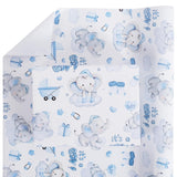Blue Baby Shower Wrapping Paper Roll - 17 Inch X 32.8 Feet - Cute Elephant With It‘S A Boy Letter Design Perfect For Boys, Birthday, Party