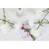 White Carnations Artificial Flowers,6Pcs Real Touch Fake Carnations 20'' Long Stem Faux Flowers For Tall Vases Home Wedding Party Table Centerpieces Decor (White)