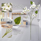 4 Pcs Dogwood Flowers Floral Arrangements Artificial Silk Bouquet White For Home Wedding Bridal Bouquet Kitchen Table Vase Decoration