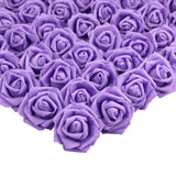 300Pcs 2 Inch Real Touch Artificial Rose Head, Diy 3D Artificial Flowers For Wedding Bouquets, Room Decoration (Purple)