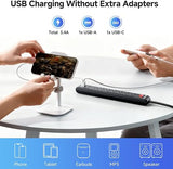 2 Pack 6 Outlet Surge Protector Power Strip with USB C and USB Ports 8Ft Cord Black