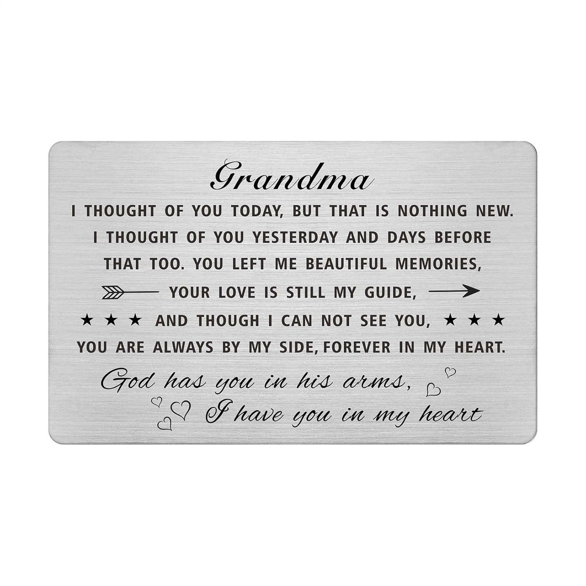 Sympathy Card For Loss Of Grandmother - Loss Of Grandma Sympathy Gifts - Memorial Gift For Loss Of Grandma - Rememberance Wallet Card For Loss Of Grandmother