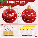 24In Christmas Inflatables Outdoor Christmas Decorations, 2 Pcs Large Christmas Ornaments Hangable Pvc Inflatable Christ