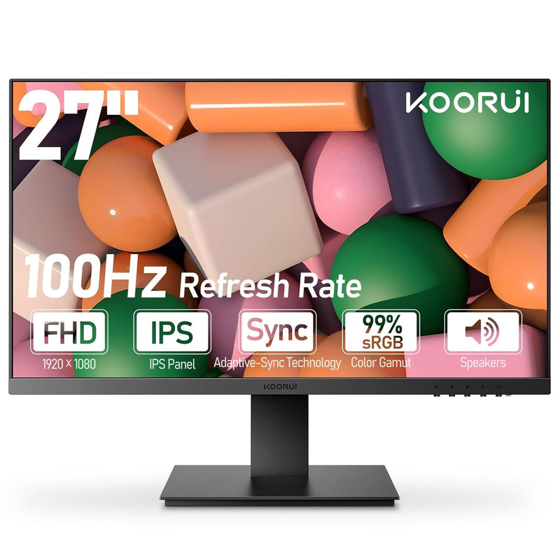 27 Inch Gaming Monitor 100Hz Full Hd (1920 X 1080) Ips Computer Monitor, Built