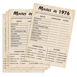 50Th Birthday Party Games, Movie In 1976 Games, Birthday Party Supplies For Adults, Fun 1976S Party Game?Pack Of 30 Cards