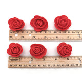 Artificial Flowers 100Pcs 3Cm Mini Fake Roses For Diy Wedding Bouquets Centerpieces Party Baby Shower Scrapbooking Gift Box Diy Crafts Wreath (Red)