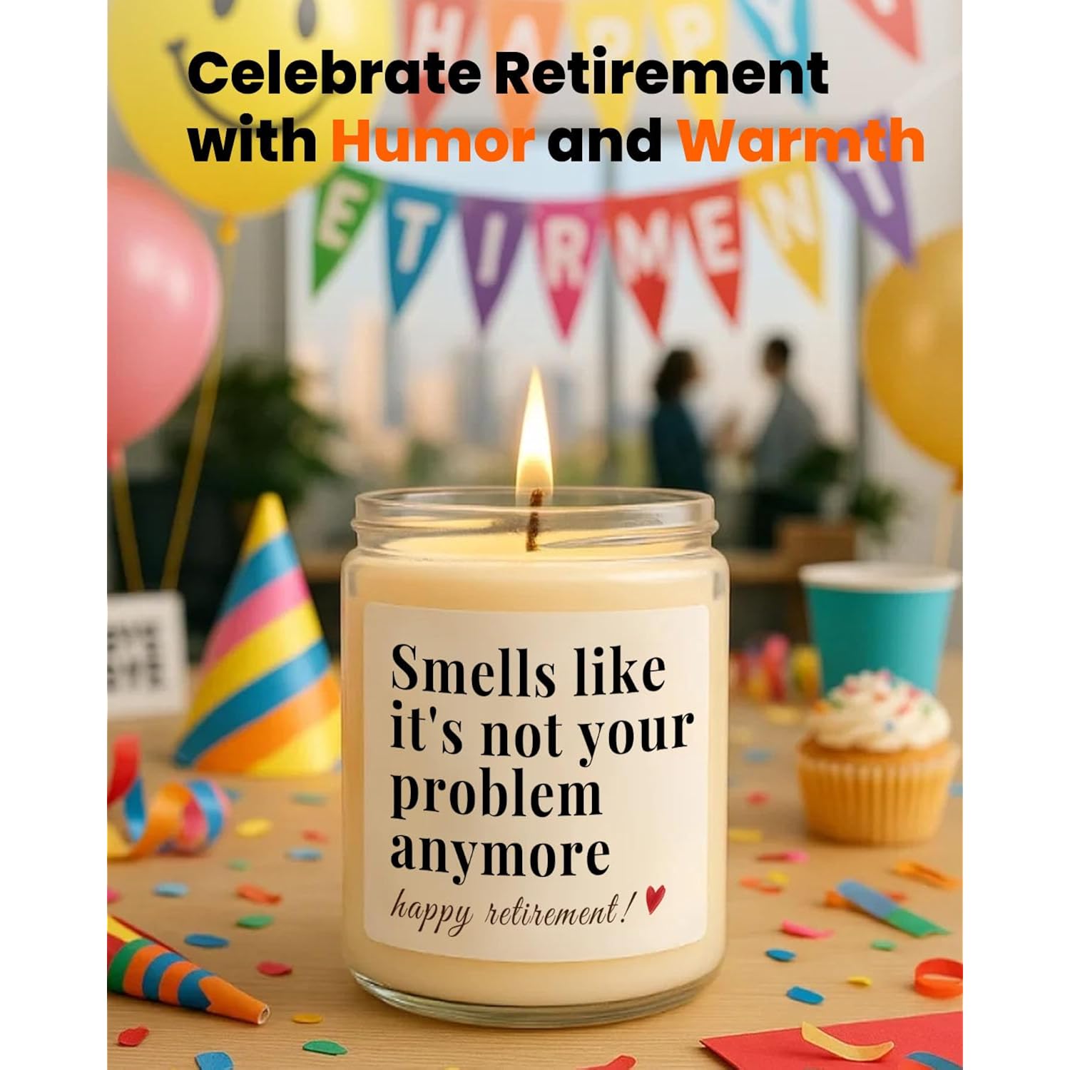 Retirement Gift For Woman, Men, Funny Retired Candle, Happy Farewell Party Decorations 2026, Best Retirement Gifts For Women, Men, Friends, Coworker, Teacher, Boss, Nurse, Colleague, Staff
