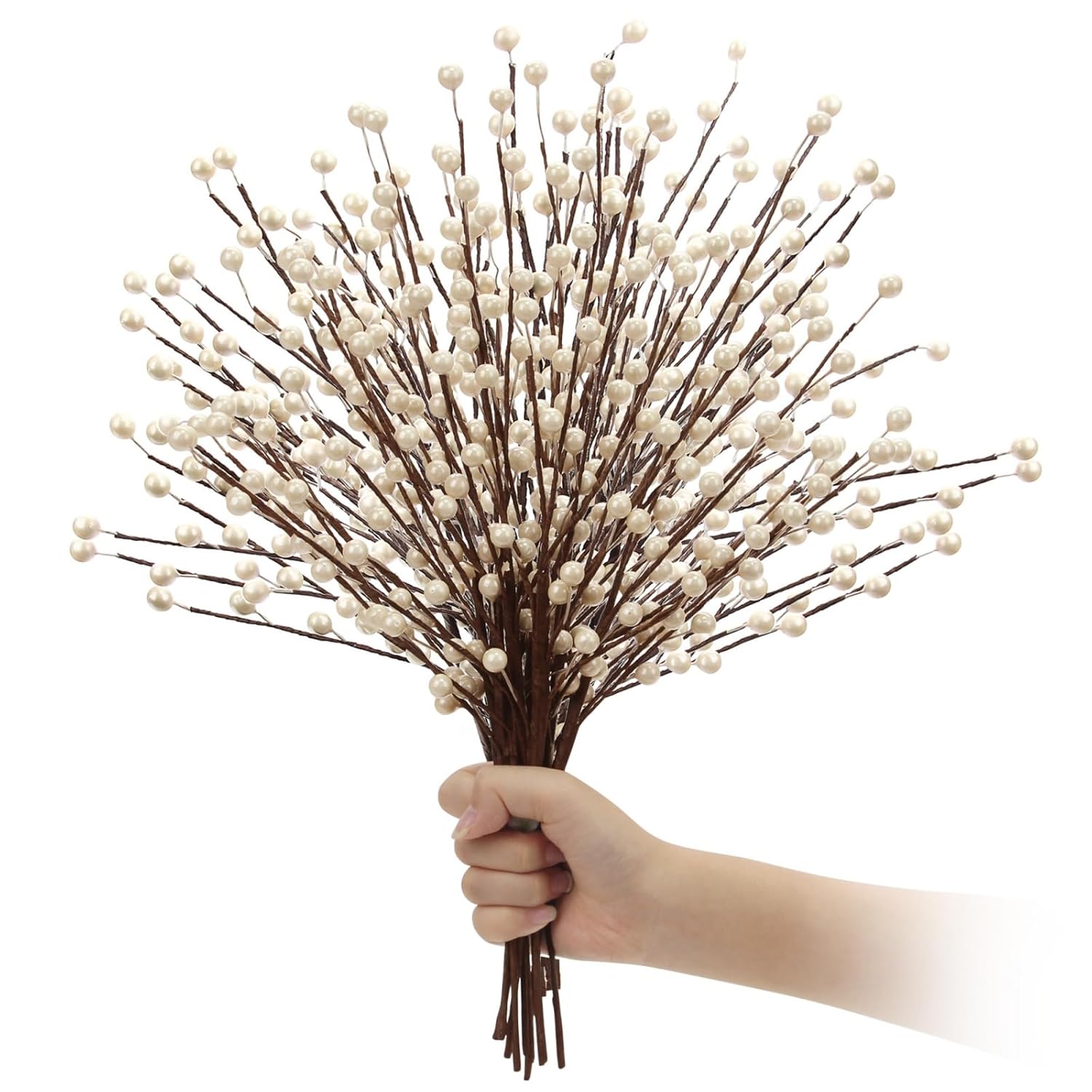 Nbgv Winter Decorations 12Pcs Artificial Berry Stems White Berry Picks For Christmas Holiday Flower Arrangements Home Centerpieces Diy Ornaments