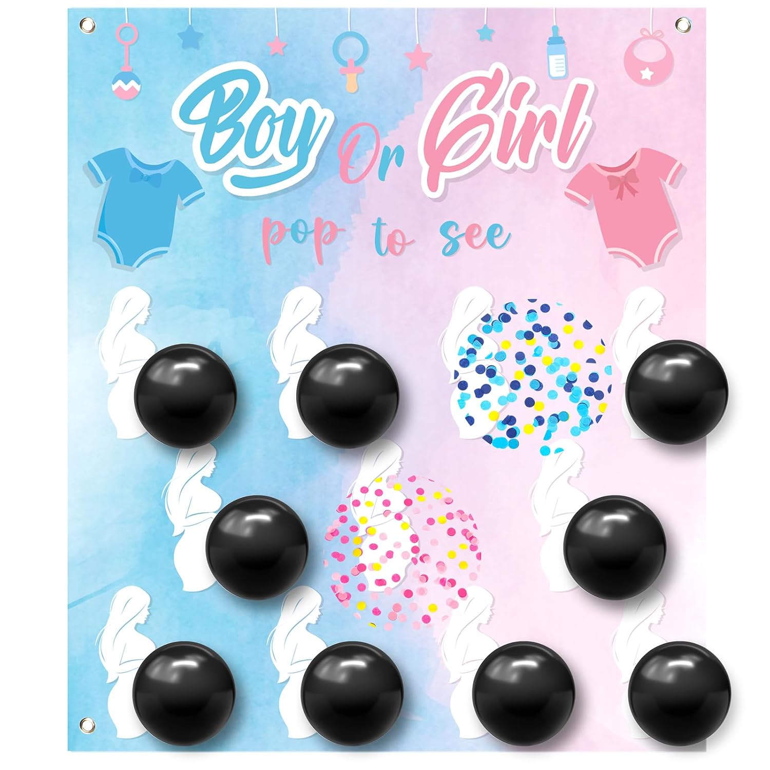 37 Pcs Baby Gender Reveal Balloons Board Game 59 X 51 Inch Boy Or Girl Gender Reveal Party Supplies Pink And Blue Confetti He Or She Game Balloons For Baby Shower Party Decor