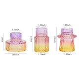 Taper Glass Candlestick Holders Tealight Candle Holders For Table Centerpieces, Wedding Decor And Dinner Party (6 Pcs, Purple-Pink-Yellow)