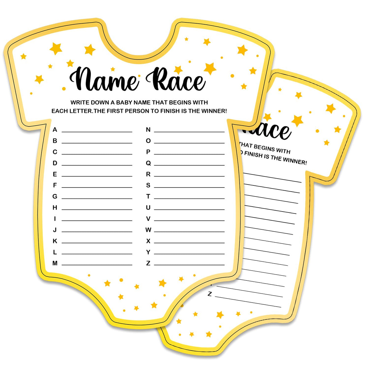 Baby Shower Games, Name Race Game Cards, Fun Baby Shower Party Games Supplies & Activities, Gender Reveal Games For Guests, Baby Shower Ideas, Set Of 30 Cards