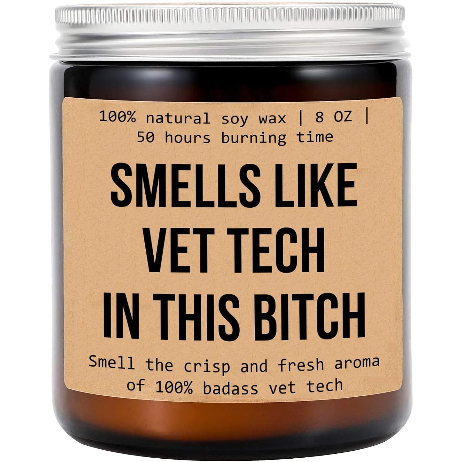 Vet Tech Scented Soy Wax Candle - 8Oz, 50Hr Burn Time, Modern Style, Lavender Scent, Indoor Use, Spa/Relaxation, Unique Fragrance Blend