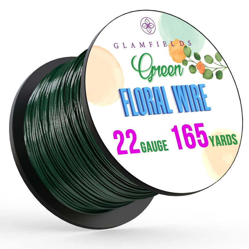 Floral Wire, 165 Yards 22 Gauge Green Flexible Paddle Florist Wire For Flower,