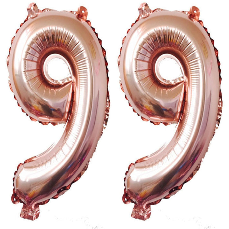 40Inch Rose Gold Foil 99 Helium Jumbo Digital Number Balloons, 99Th Bi