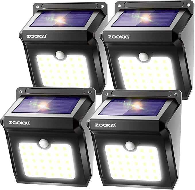 4 Pack 28 LED Solar Motion Sensor Lights IP65 Waterproof Wireless Outdoor Security Lights