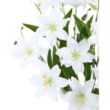 6 Pcs Artificial Lily Flowers, Fake Lilies Silk Flower For Table Vase Diy Wedding Bouquets Party & Home Decor(White)