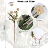 12 Pack Artificial Flowers Bulk - 5 White & 5 Cream Fake Mums With 2 Baby’S Breath Stems, Silk Chrysanthemum Pom Pom Floral Arrangements, Long Stem Faux Flowers For Vase, Wedding, Home Decor