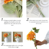 Sunflowers Artificial Flowers Bulk Spring Summer Decor, 3 Pack Fake Flowers Silk Faux Sunflower Bouquet Arrangement For Vase Wedding Table Home Porch Indoor Outdoor Cemetery Decorations