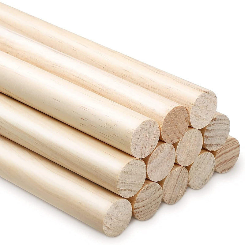 12 Pcs Dowel Rod 12 Inch Wood Dowels 1/2 Inch Wooden Sticks For Crafts Wood St