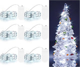 6 Pack Battery Operated Fairy String Lights Cool White LED 7.2FT 20 LEDs Starry Copper Wire Lights for Christmas Wedding Party DIY Home Decoration Battery Powered Twinkle Lights
