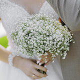 150 Pcs Baby Breath Artificial Flowers Fake White Baby Breath Flower Artificial Bulk Real Touch Faux Gypsophila Bouquet For Wedding Floral Arrangement Centerpieces Table Decoration (White, 150 Pcs)