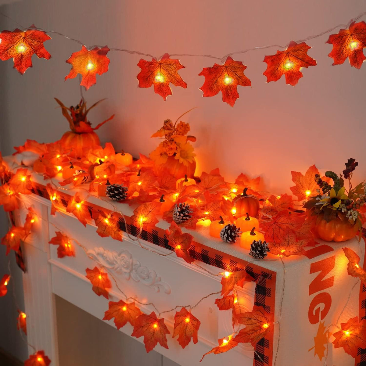 Flameless Pumpkin Shaped Candles, Fall Halloween Thanksgiving Decorations